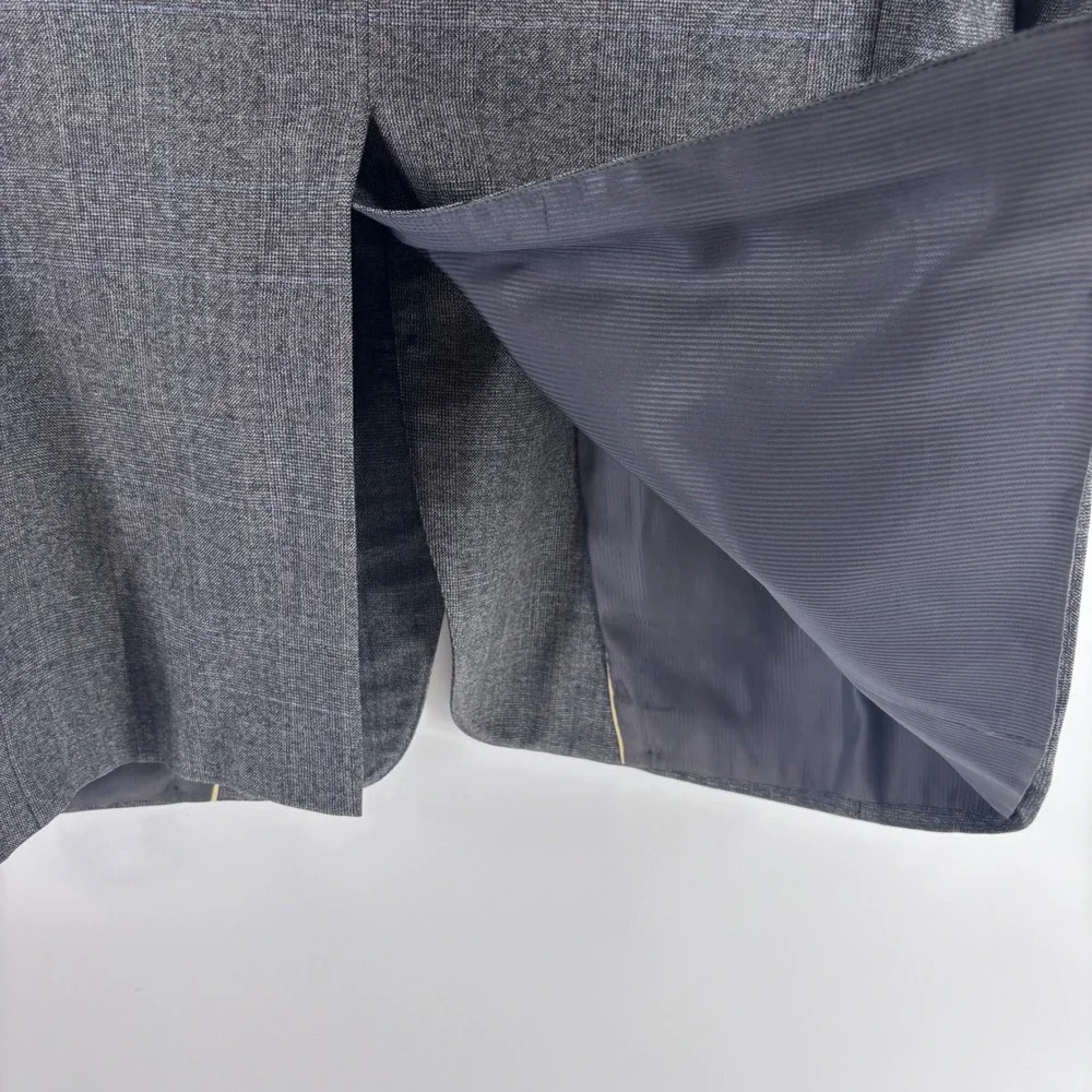Austin Reed Sport Coat Mens 44 Gray Glen Plaid Wool Blazer Marshall Fields USA